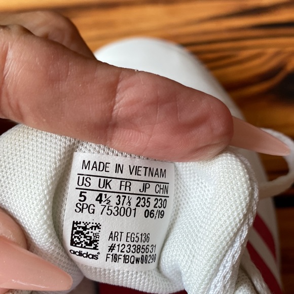 ADIDAS WHITE/PINK SHOES sz 5 FITS LIKE 7 - Picture 4 of 8